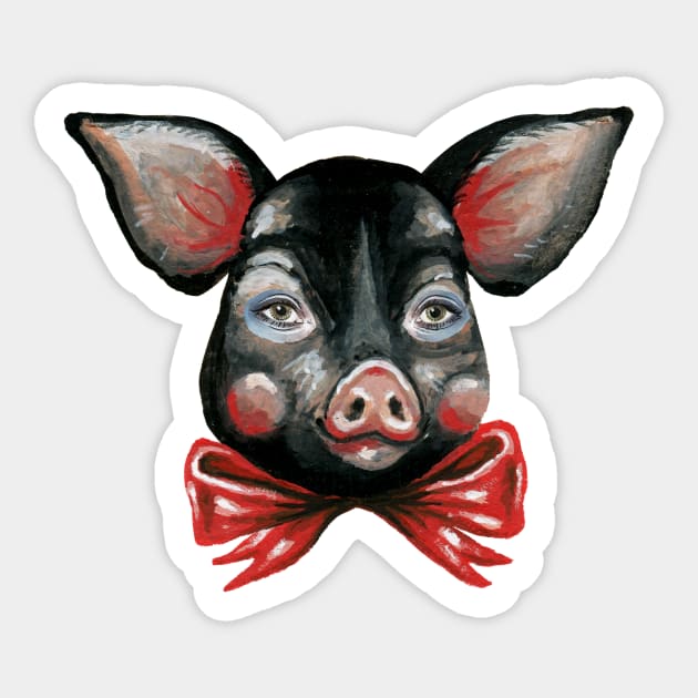 Black Pig Sticker by KayleighRadcliffe